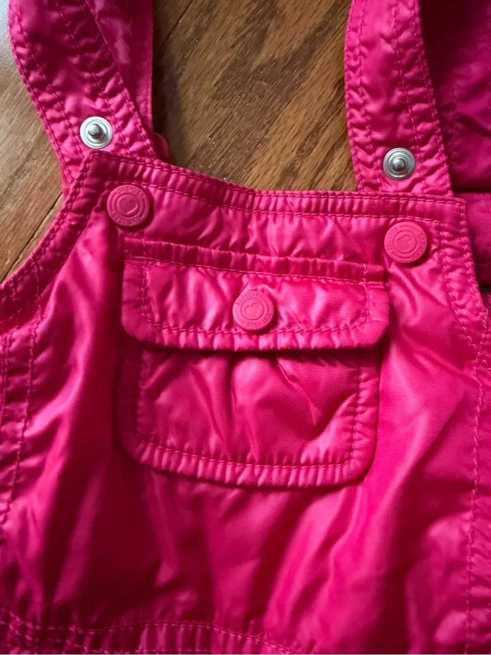 Gap Toddler Pink Snow Bib Snow Pant Overalls Size 12-18months with front pocket